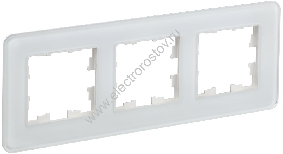 IEK BRITE DECOR Белый матовый стекло скругл.угол Рамка 3-м РУ-3-2-Бр RE