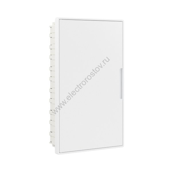 Щиток 36 мод встраиваемый слаботочный ФРЕЙМ, белый, с белой дверцей, с монтажной платой, с 2 розетка
