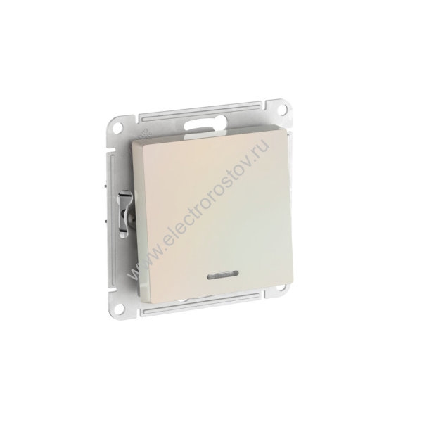 AtlasDesign Жемчуг Выключатель 1-клавишный с подсветкой быстрозажим. клеммами Schneider Electric