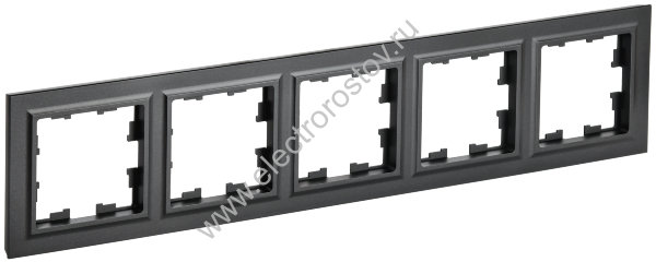 IEK BRITE BASE Черный Рамка 5-мест. РУ-5-БрЧ