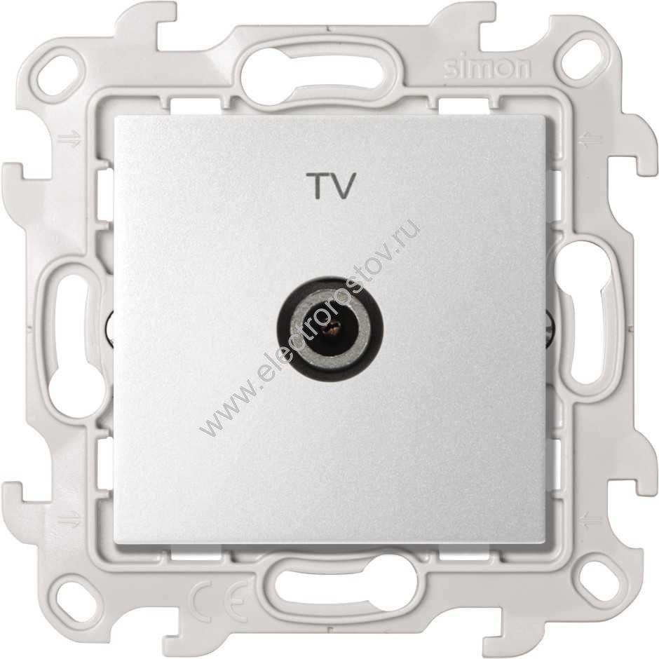 Simon 24 Алюминий Розетка TV одиночная Simon