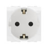 DKC Электрическая розетка  с заземлением, со шторками, белая, 2мод.