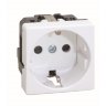 DKC Электрическая розетка  с заземлением, со шторками, белая, 2мод.