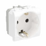 DKC Электрическая розетка  с заземлением, со шторками, белая, 2мод.