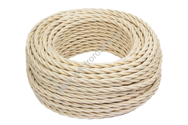 Витой провод 3*2,5, песочное золото, матовый 50м