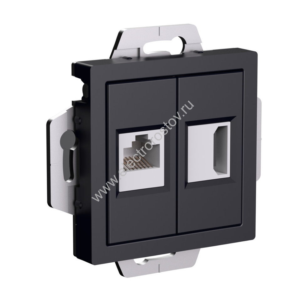 AtlasDesign Карбон Розетка HDMI + RJ45 Schneider Electric