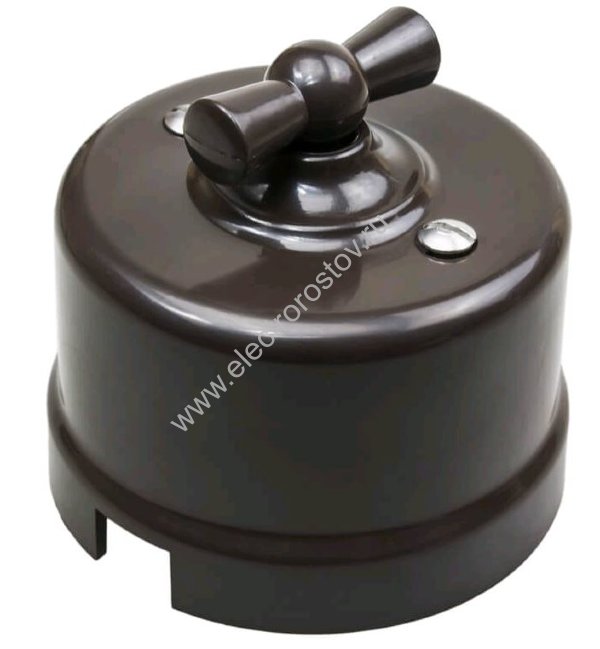 Лизетта Коричневый Переключатель 1-клавишный перекрестный, пластик Bironi