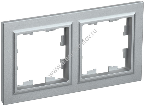 IEK BRITE BASE Алюминий Рамка 2-м РУ-2-БрА