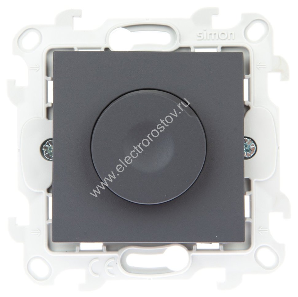 Simon 24 Графит Светорегулятор проходной, 40-450W Simon
