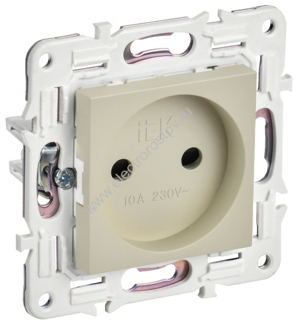IEK SKANDY Бежевый Розетка б/з с защитными шторками 10А SK-R01B