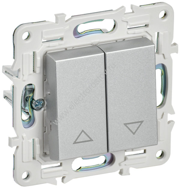 IEK SKANDY Серебряный Выключатель жалюзи 10А SK-V12S