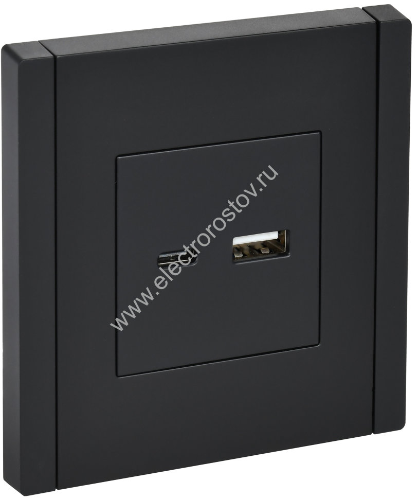 IEK FORTE&PIANO Черный Розетка USB A+C 18Вт FP151