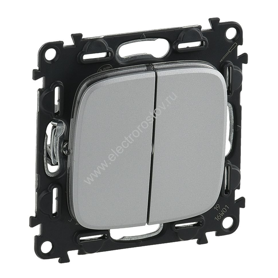 Valena Allure Алюминий Переключатель 2-клавишный Legrand