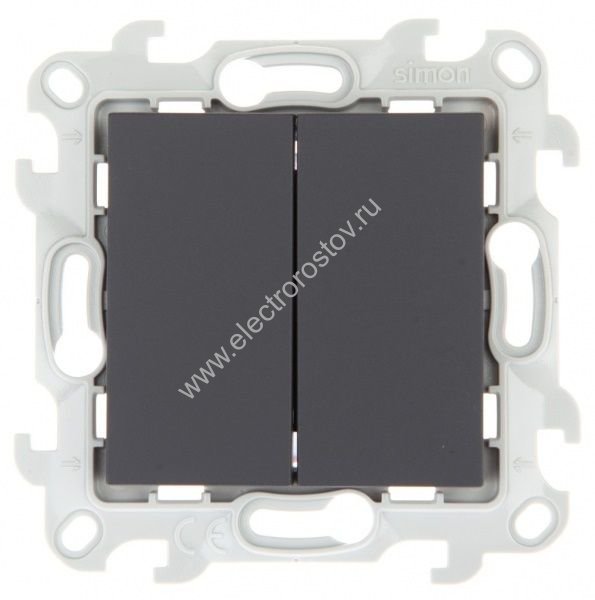 Simon 24 Графит Выключатель кнопочный 2-клавишный Simon