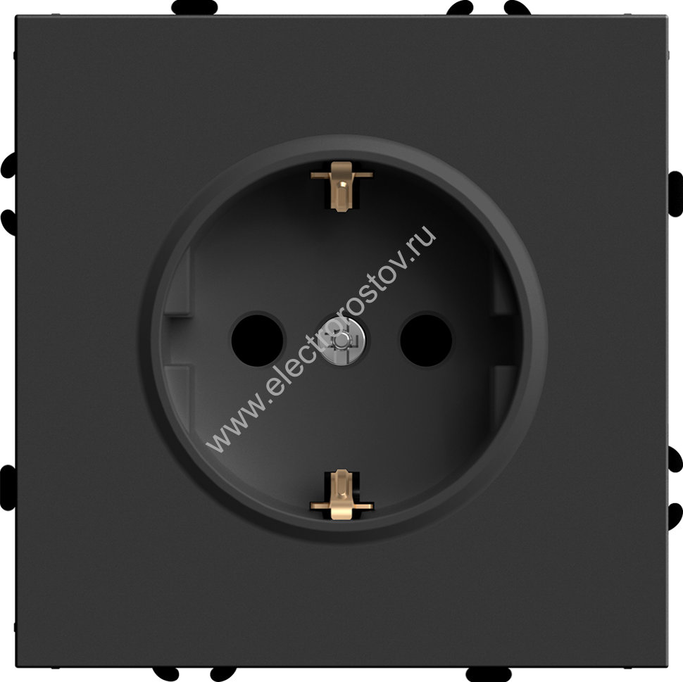 STEKKER Эмили Черный уголь, soft touch Розетка 1-местная с защитной шторкой с/з