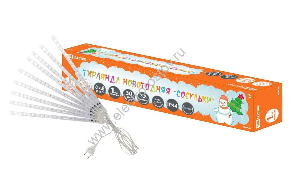 Гирлянда "Бенгальский огонек" белый свет, 4 м, TDM