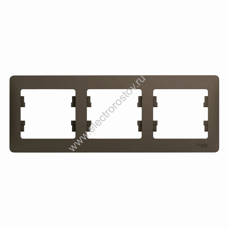 Glossa Шоколад Рамка 3-ая горизонтальная Schneider Electric