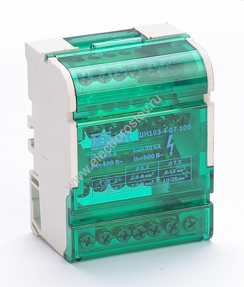 Кросс-модуль на DIN-рейку 4x7 100А ШН-103 DEKraft