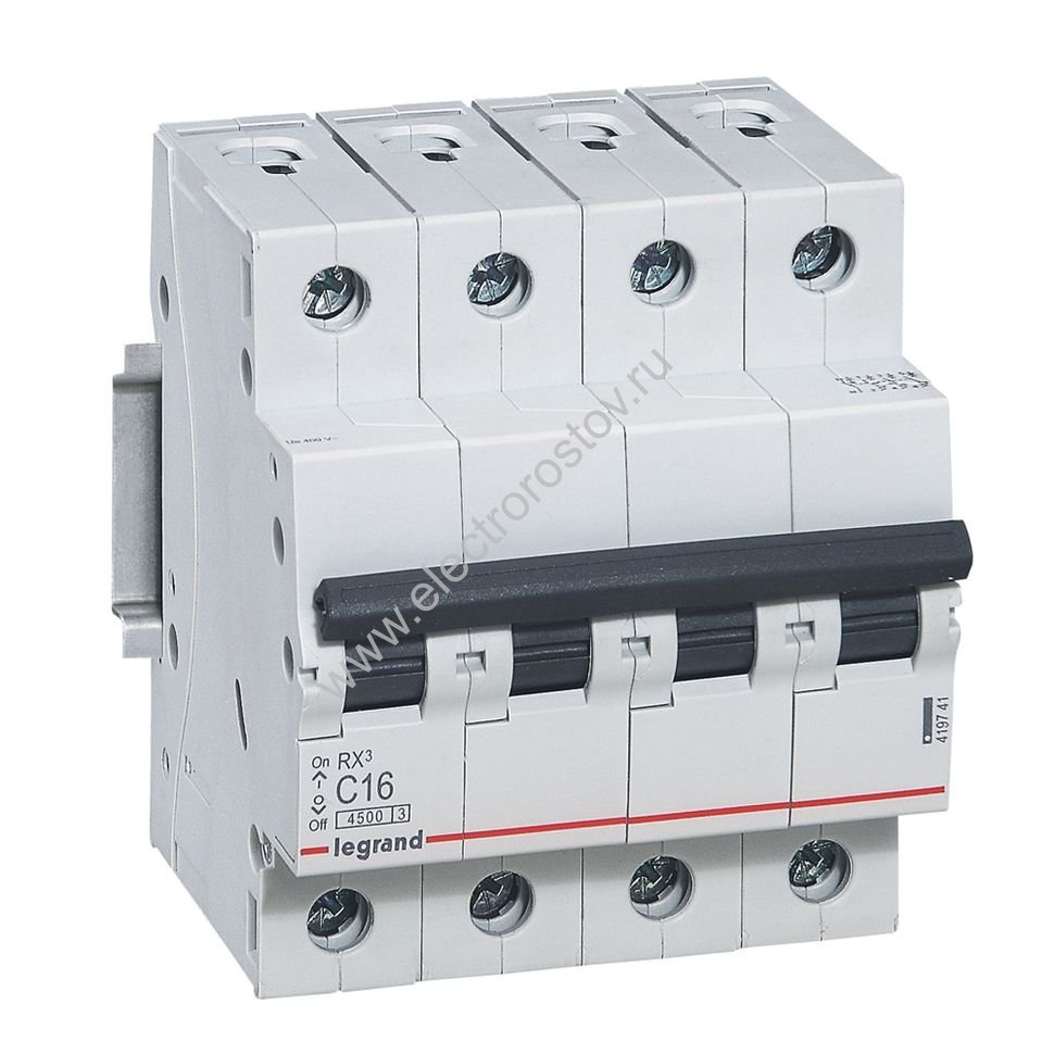 RX3 Автоматический выключатель 4P C63 4.5кА Legrand