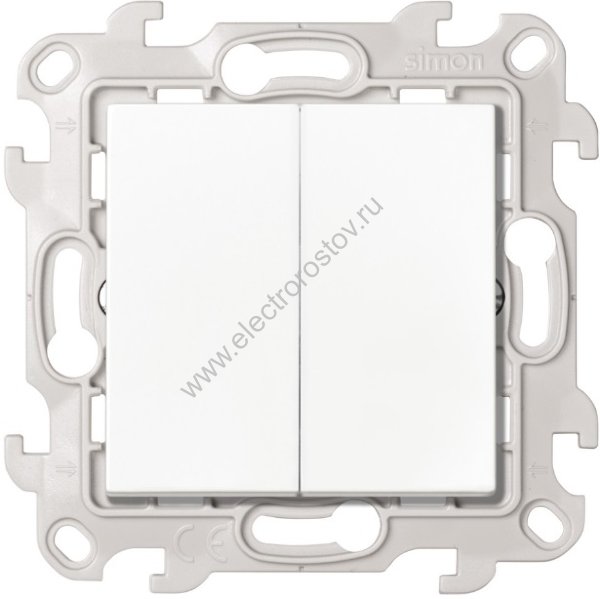 Simon 24 Белый Выключатель кнопочный 2-клавишный Simon