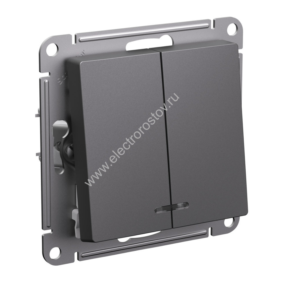 AtlasDesign Базальт Выключатель 2-клавишный с подсветкой Schneider Electric