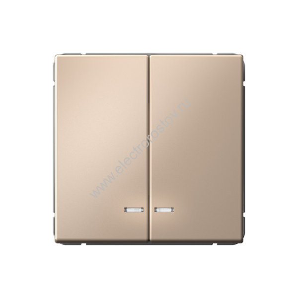 Systeme Electric ArtGallery Песочный Выключатель 2-клавишный с подсветкой, сх.5а, 10АХ, механизм