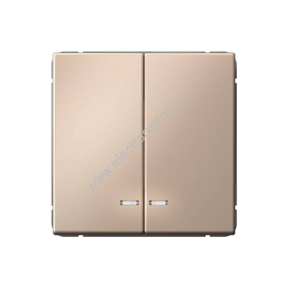 Systeme Electric ArtGallery Песочный Выключатель 2-клавишный с подсветкой, сх.5а, 10АХ, механизм