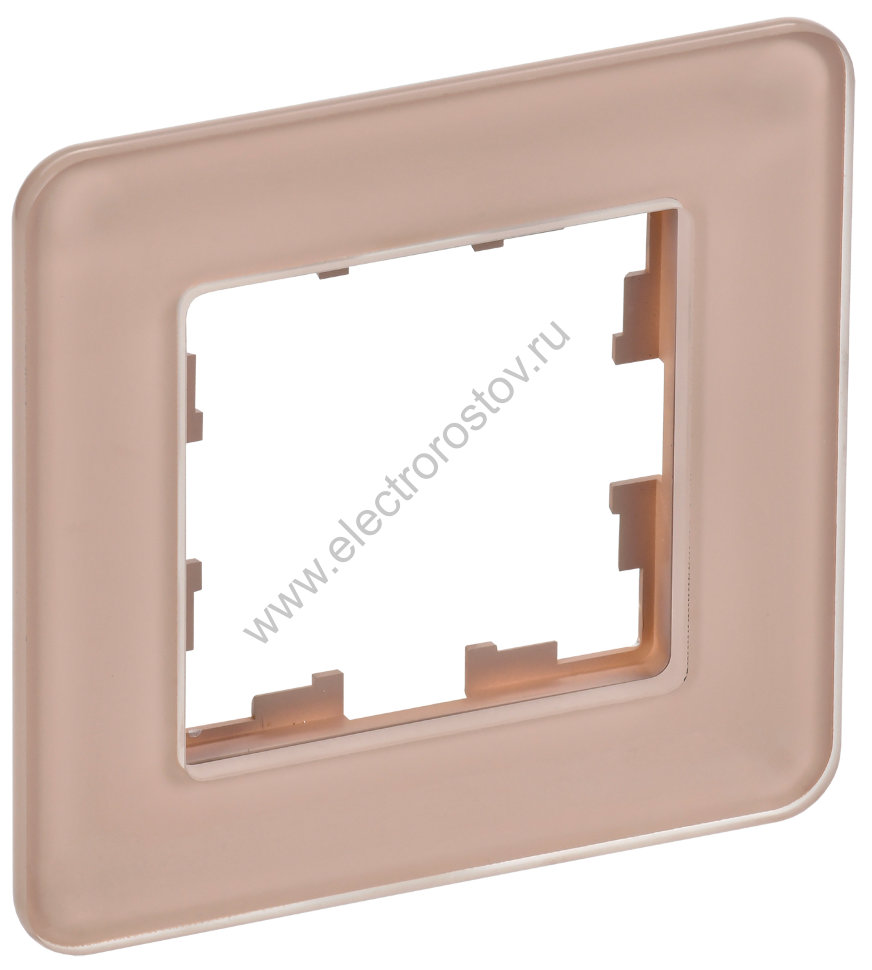 IEK BRITE DECOR Дымчатый матовый стекло скругл.угол Рамка 1-мест. РУ-1-2-Бр RE