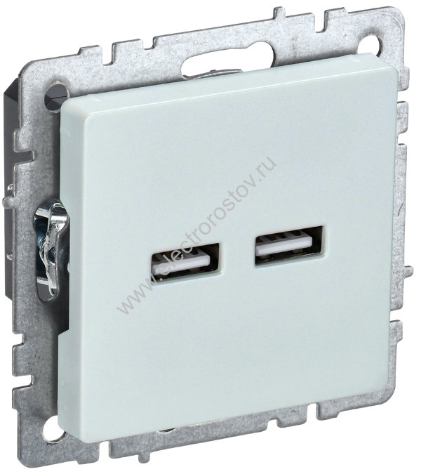 IEK BRITE BASE Жемчуг Розетка USB A+A 3,1А РЮ10-1-БрЖ