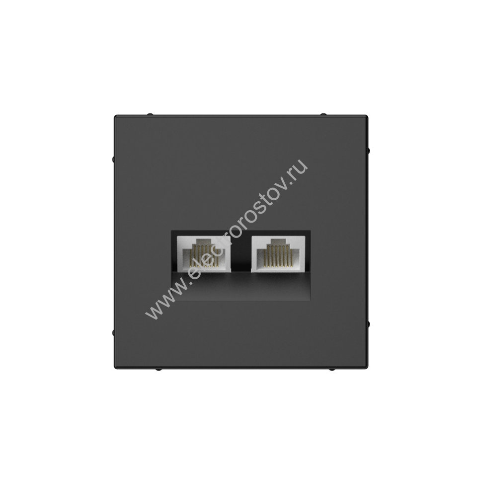 Systeme Electric ArtGallery Базальт Розетка двойная компьютерная RJ45+RJ45, кат. 5е, механизм