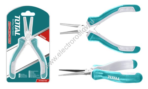 Мини длинногубцы 115мм прорезинен. рукоятка TOTAL