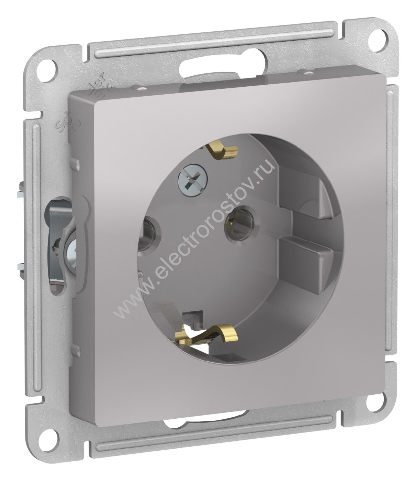 AtlasDesign Алюминий Розетка 1-ая с/з Schneider Electric