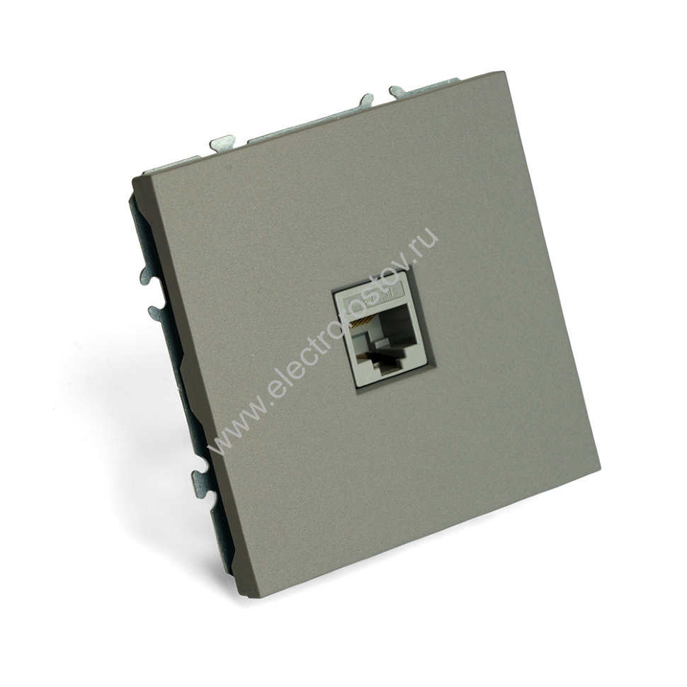 STEKKER Эмили Платиново-серый, soft touch Розетка компьютерная 1-местная RJ-45