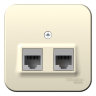 Blanca наруж Молочный Розетка 2-ая компьютерная RJ45, кат.5E, изолир. пластина Schneider Electric