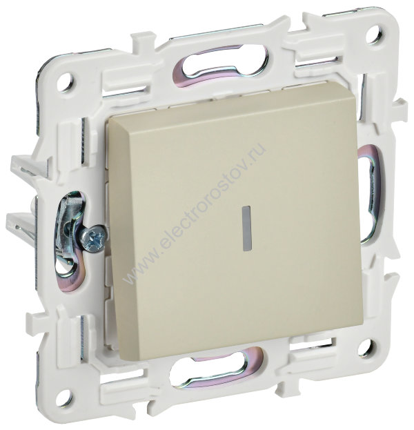 IEK SKANDY Бежевый Выключатель 1-клавишный с индикацией 10А SK-V07B