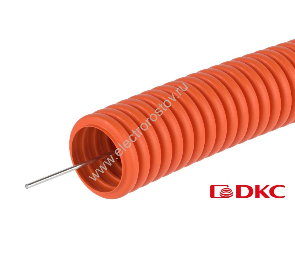 Труба ПНД  гофрир. тяжелая 20мм с протяжкой оранжевая DKC