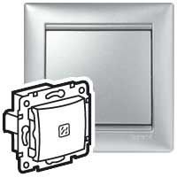 Valena Алюминий Переключатель 1-клавишный с индикацией Legrand