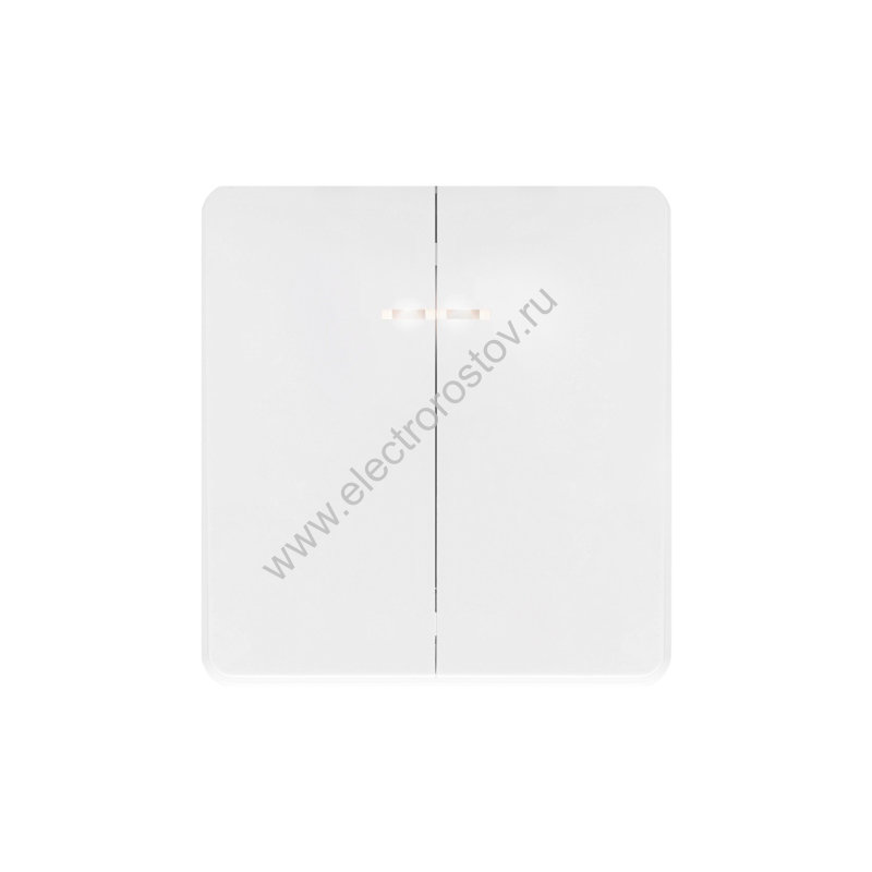 KRANZ ROUND Выключатель 2 кл с подсветкой 10А с/у перламутр, с 1-пост. рамкой