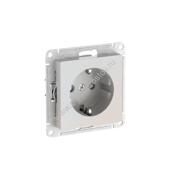 AtlasDesign Жемчуг Розетка 1-ая с заземлением со шторками с быстрозажим. клеммами Schneider Electric
