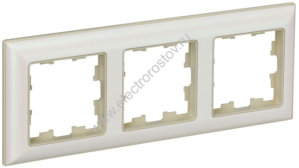 IEK BRITE DECOR Жемчуг/беж 3D-форма Рамка 3-мест. РУ-3-Бр