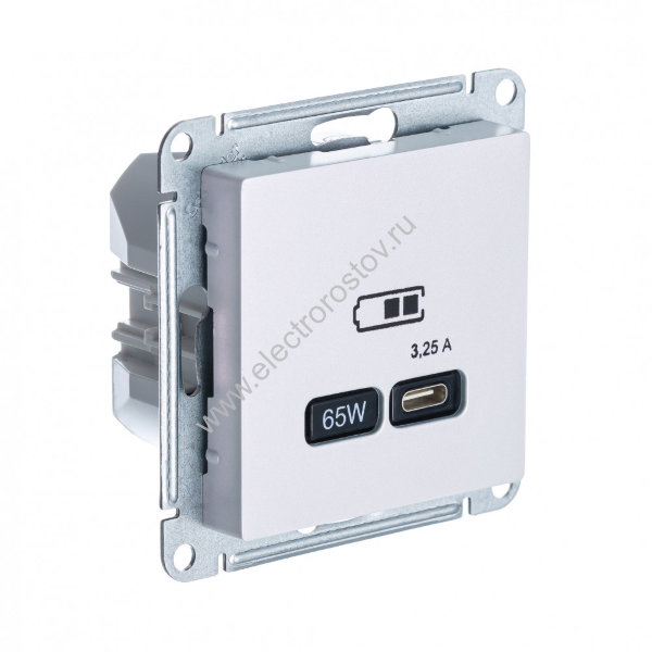 AtlasDesign Жемчуг Розетка USB C, 65Вт; 5-20В/3,25А Schneider Electric