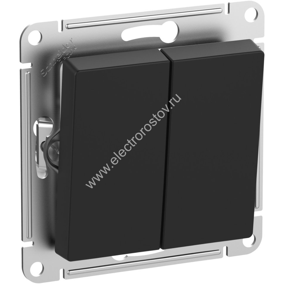 AtlasDesign Aqua Карбон Выключатель 2-клавишный IP44 Schneider Electric