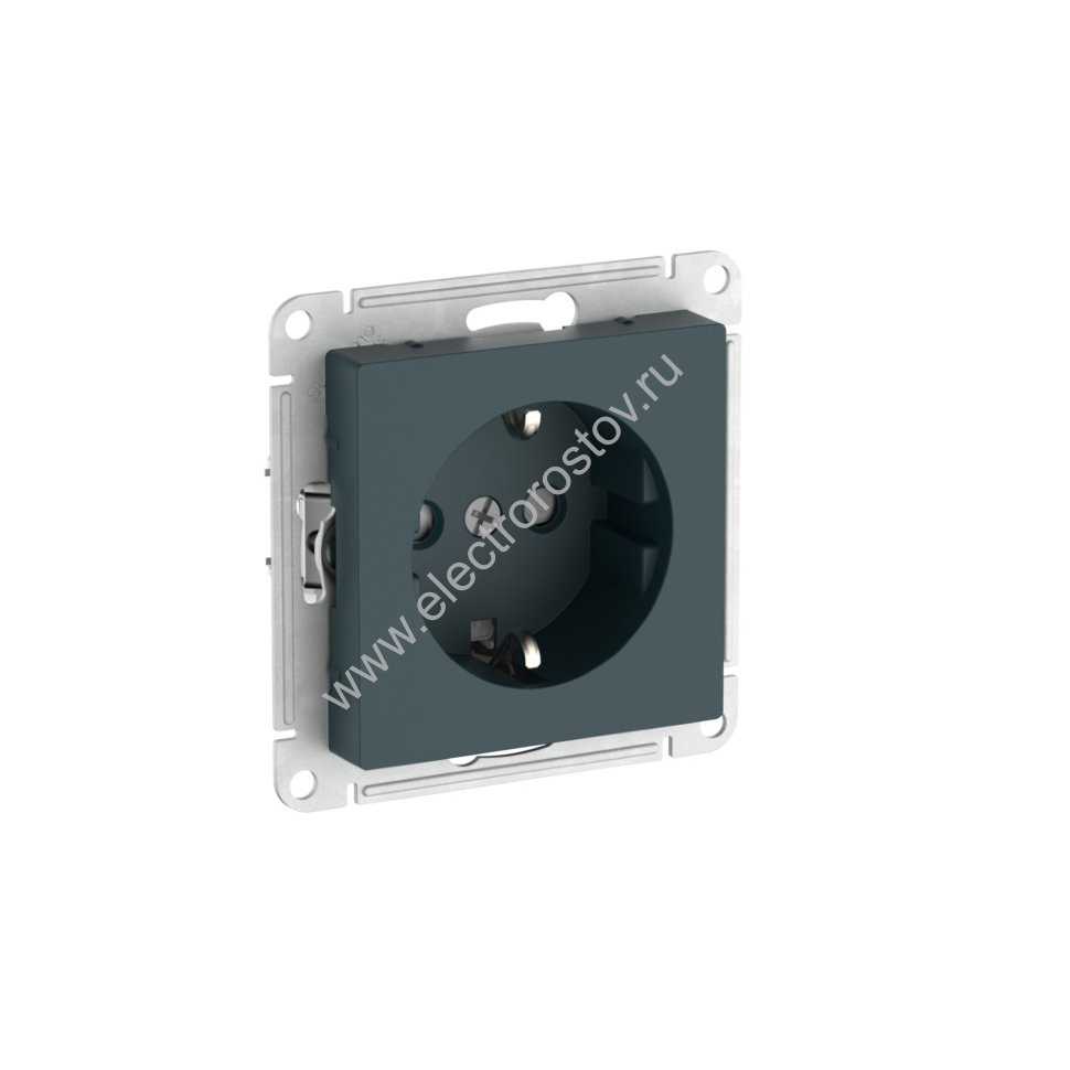 AtlasDesign Изумруд Розетка 1-ая с/з со шторками с быстрозажим. клеммами Schneider Electric