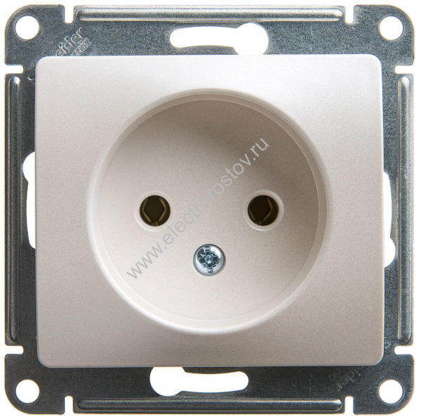 Glossa Перламутр Розетка 1-ая без заземления Schneider Electric