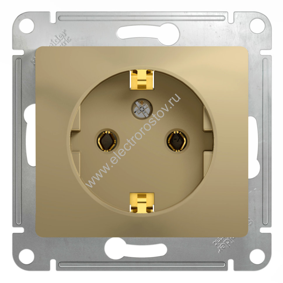 Glossa Титан Розетка 1-ая с заземлением Schneider Electric