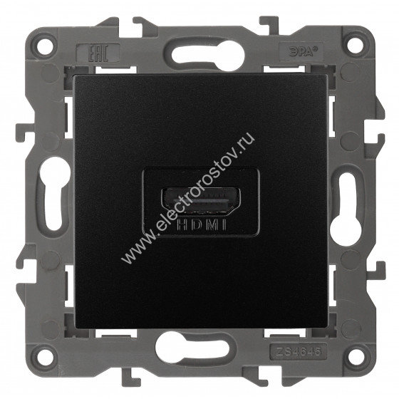 Elegance Антрацит Розетка HDMI ЭРА