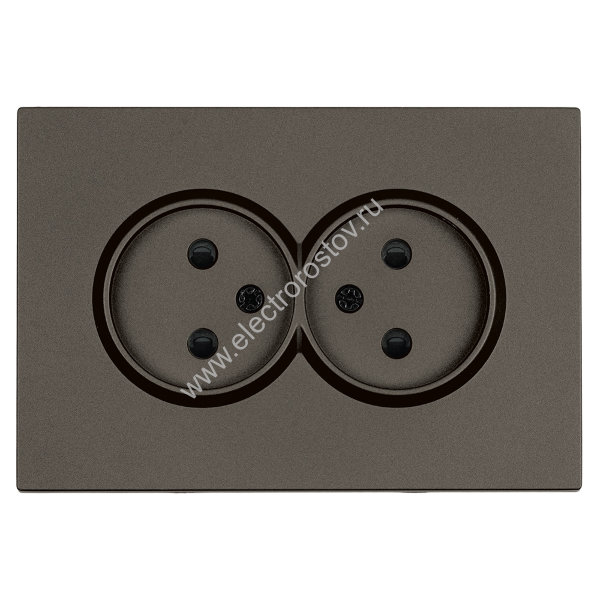 STEKKER Эмили Антрацит, soft touch Розетка 2-местная с защитной шторкой б/з