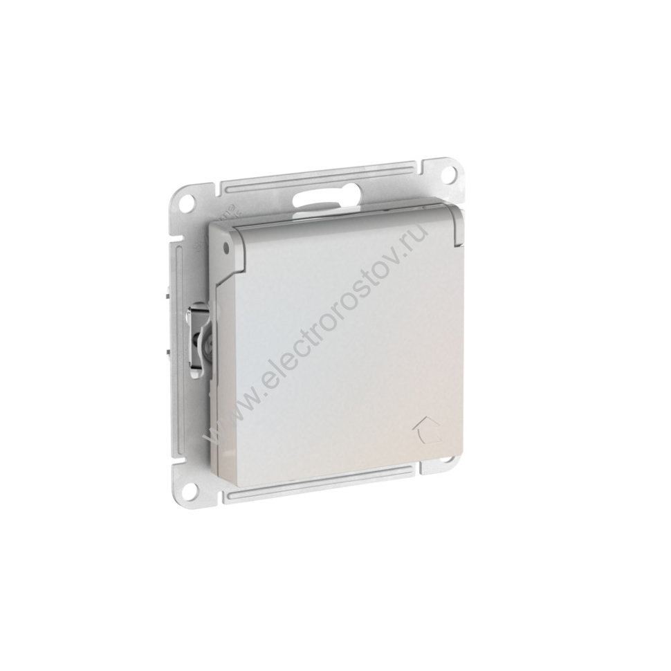 AtlasDesign Жемчуг Розетка 1-ая с/з со шторками с крышкой с быстрозаж. клеммами Schneider Electric