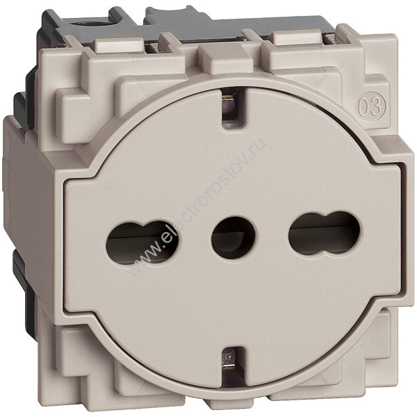BT Living now Песочный Розетка нем/итал стандарта с плоской лицевой панелью 10/16А 2 мод