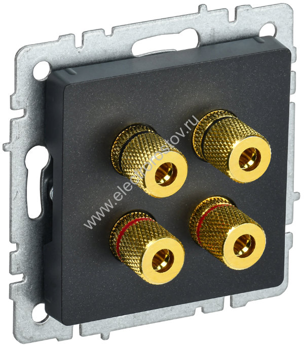 IEK BRITE BASE Черный Аудиорозетка 4-мест. РА10-БрЧ